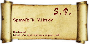 Spevák Viktor névjegykártya